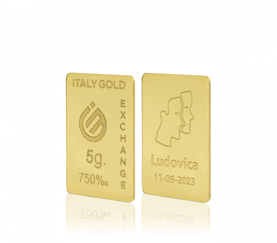 Sztabka złota ze znakiem zodiaku Bliźniaki 18kt 5gr Italy Gold Exchange